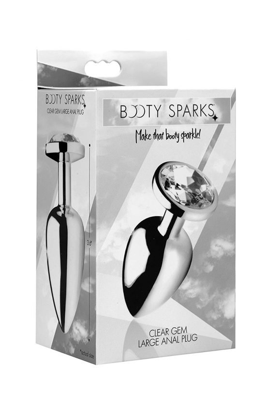 Booty Sparks Transparent Gem Anal Plug - Large