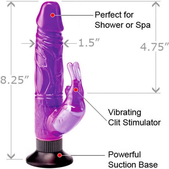 Waterproof Wall Bangers Deluxe Bunny Vibe 8.25 Inch Purple - Image 3