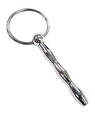 Rouge Ribbed Urethral Probe Stainless Steel 1.9 Inch