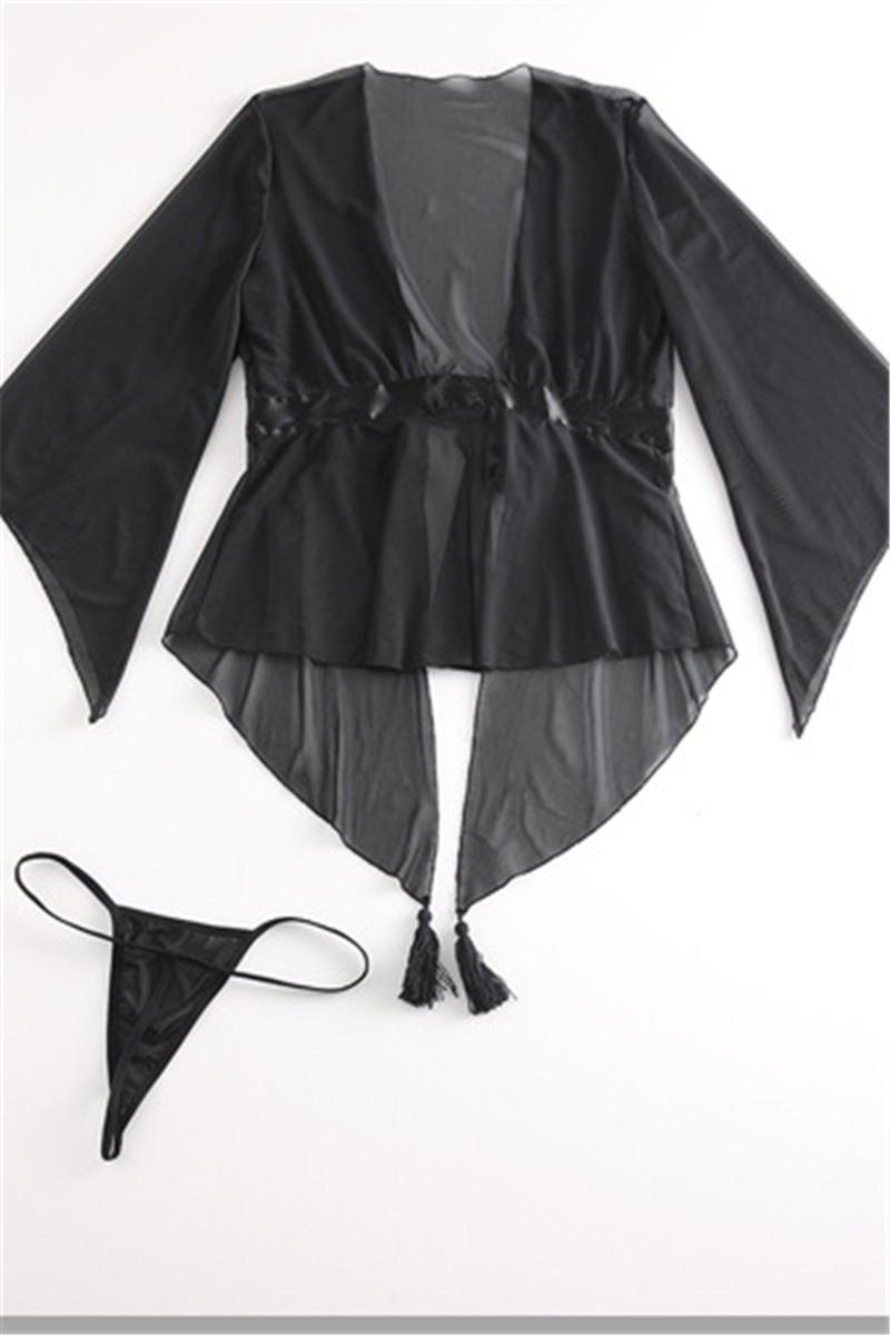 New mesh see through irregular tassel loose soft G-Strings sexy lingerie (with necklace) - Image 7