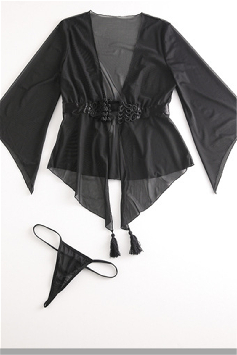 New mesh see through irregular tassel loose soft G-Strings sexy lingerie (with necklace) - Image 6