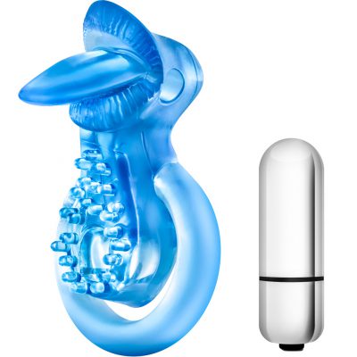 Blush Stay Hard Tongue Vibrating Cockring