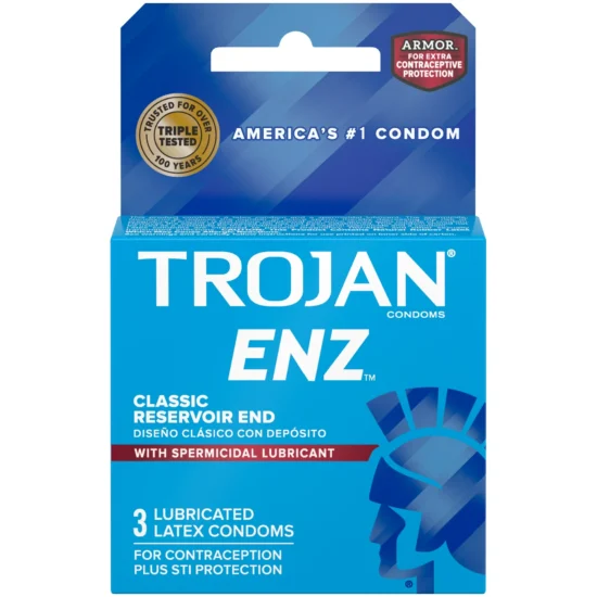 TROJAN Condom Enz With Spermicidal Lubricant 3 Pack