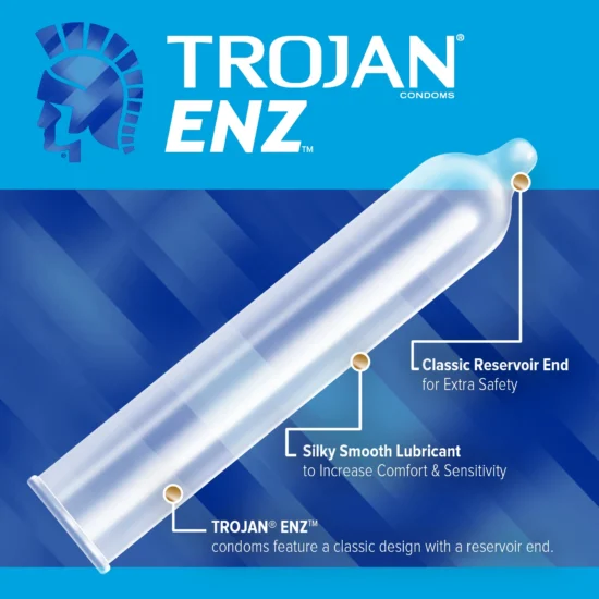 TROJAN Condom Enz With Spermicidal Lubricant 3 Pack - Image 3