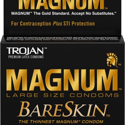 Trojan Magnum Bareskin Lubricated Latex Condoms 3-Pack Large
