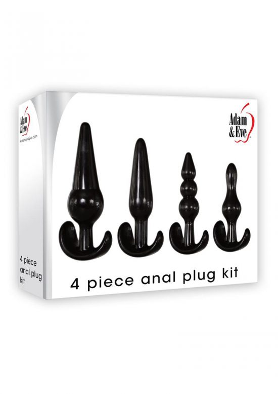 Adam & Eve 4 Piece Anal Plug Kit - Black