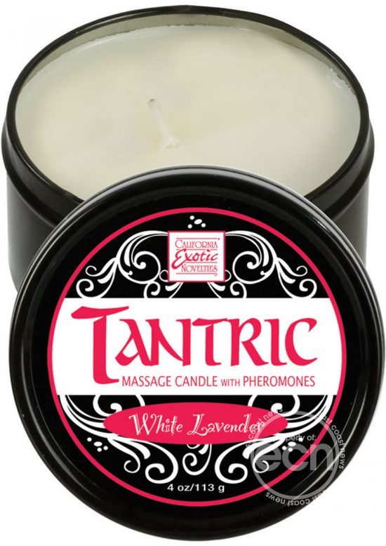 Tantric Massage Candle with Pheromones White Lavender 4oz