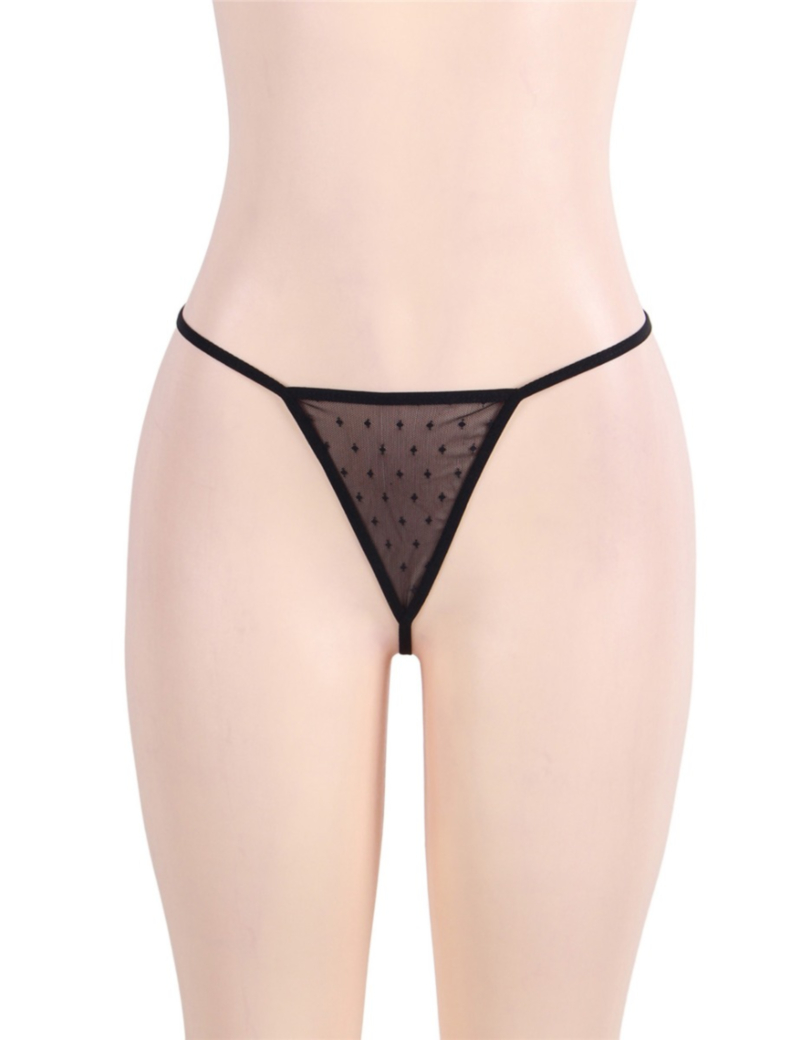 Plus size summer polka dot sexy sling ruffle design sexy teddy collections(with G-Strings) - Image 5