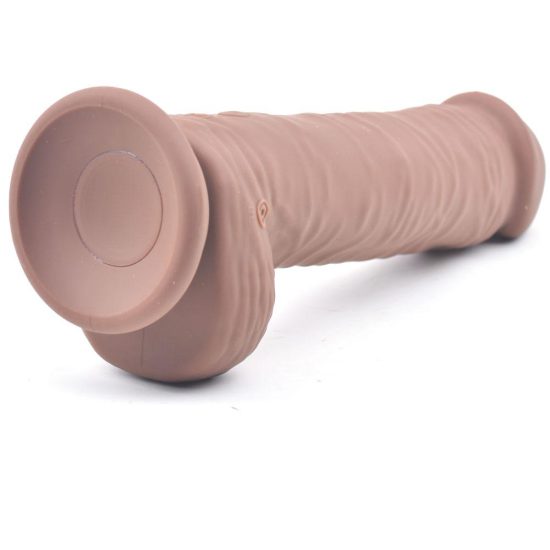 10 Functions Silicone Rechargeable Vibrating and Rotating Brown Realistic Dildo - Image 5