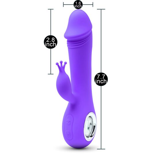 Pink Color 7 Speeds Rechargeable Silicone Penis Shape Vibrator with Rotation and Heating - Image 6