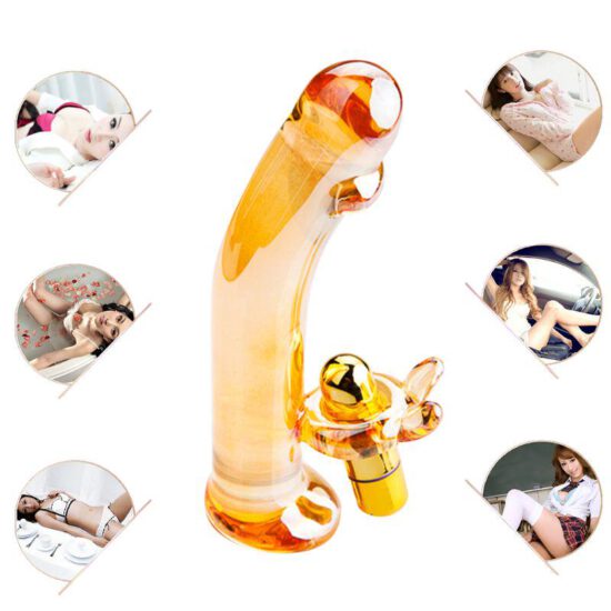 Golden Glass Dildo Vibrator - Image 5