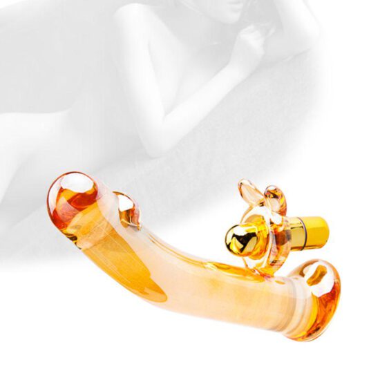 Golden Glass Dildo Vibrator - Image 2