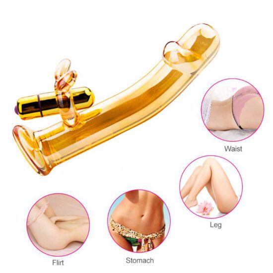 Golden Glass Dildo Vibrator - Image 3
