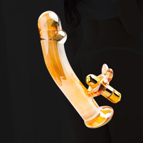 Golden Glass Dildo Vibrator