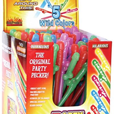 Party Pecker Sipping Straws Assorted Colors Per Each