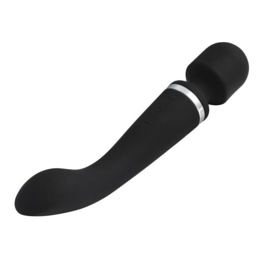 Black Color Rechargeable 10 Speeds Silicone Magic Wand Massager ( Both sides vibrate )
