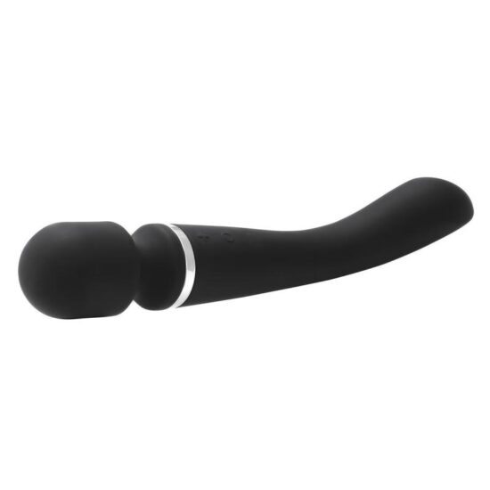 Black Color Rechargeable 10 Speeds Silicone Magic Wand Massager ( Both sides vibrate ) - Image 4