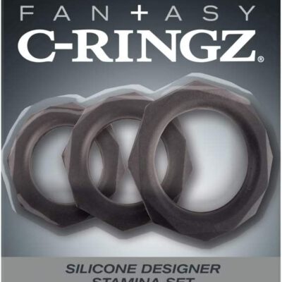 Fantasy C-Ringz Silicone Designer Stamina Cock Ring Set – Black