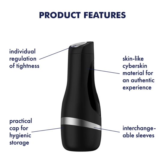 Satisfyer Men Classic Masturbator - Black/Silver - Image 4