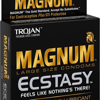 Trojan Magnum Ecstasy Ultra Smooth Lubricated Latex Condoms 3-Pack