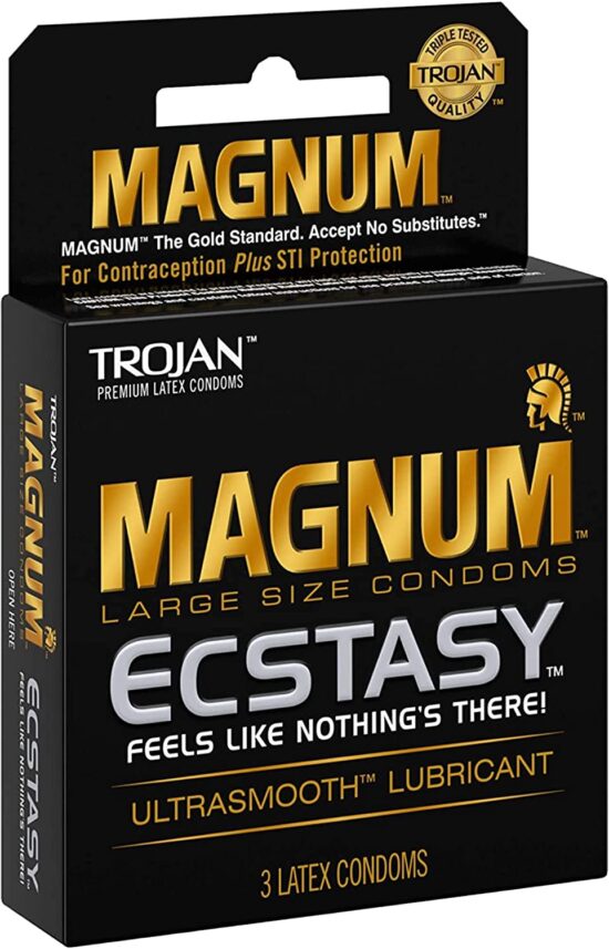 Trojan Magnum Ecstasy Ultra Smooth Lubricated Latex Condoms 3-Pack