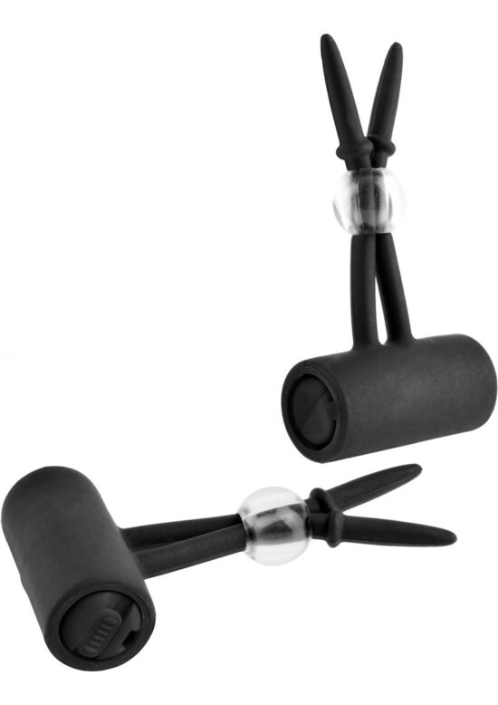 Fetish Fantasy Series Limited Edition Vibrating Silicone Nipple Lassos Black - Image 2