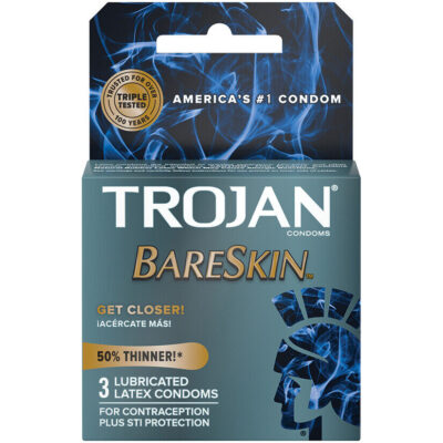 Trojan Bareskin Thin Premium Lubricated Condoms Pack of 3