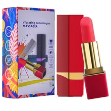 10 Speeds Red Color Rechargeable Silicone Vibrating Lipstick