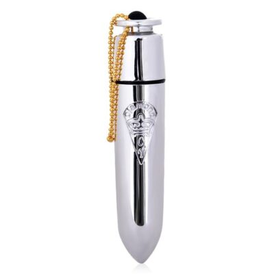 Ammunition Bullet Vibrator with Chain (Silver)