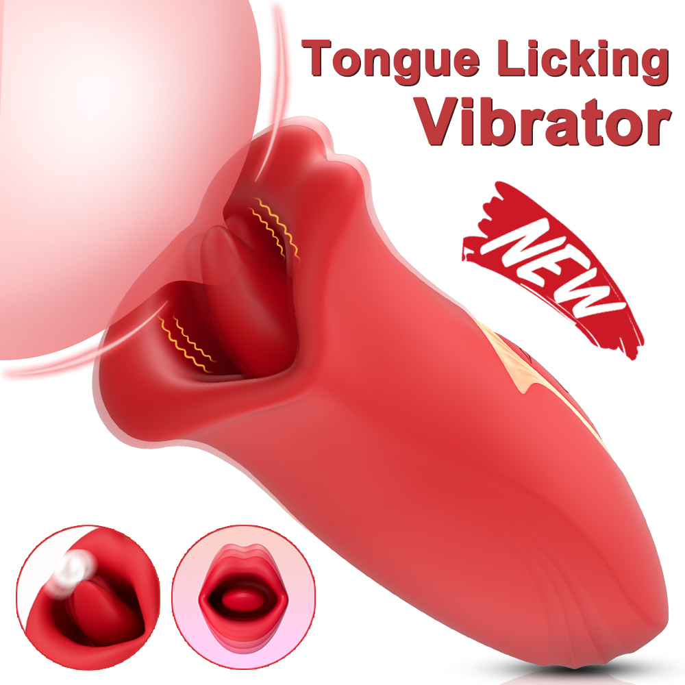 Red Color Big Mouth Stimulator with Licking Tongue