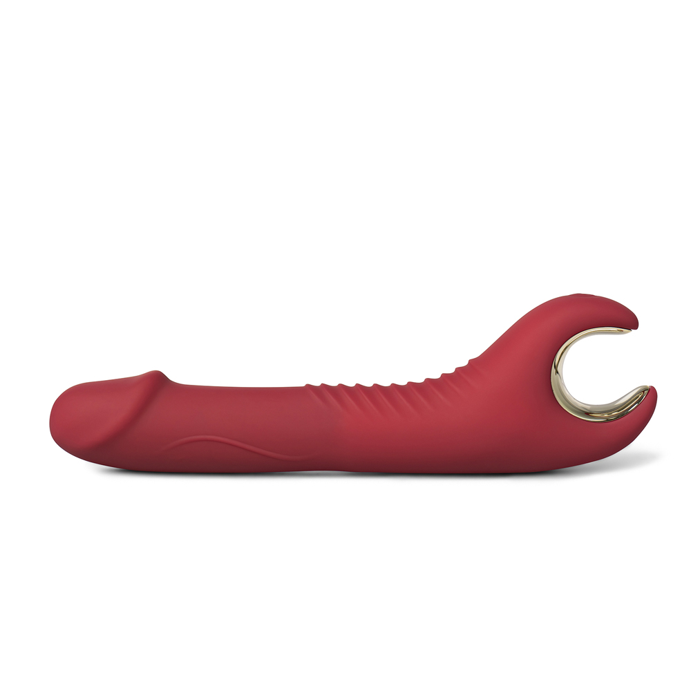 8-Speed Red Color Silicone Penis Shape Vibrator with Rotation Function - Image 6