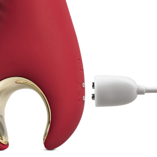 8-Speed Red Color Silicone Penis Shape Vibrator with Rotation Function - Image 5