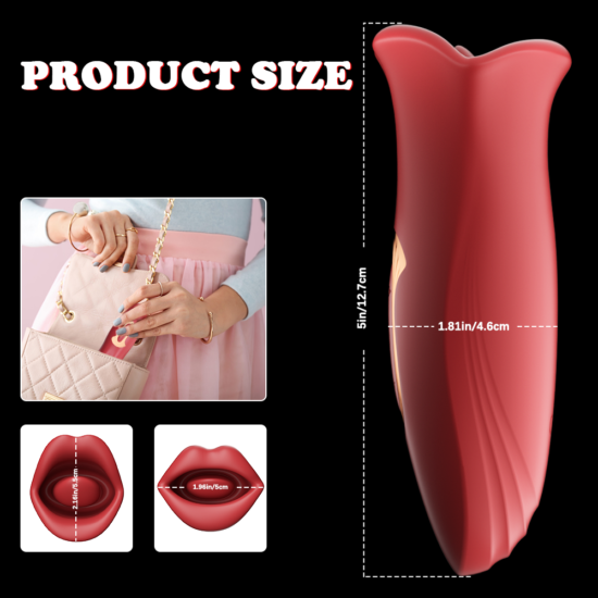 Red Color Big Mouth Stimulator with Licking Tongue - Image 4
