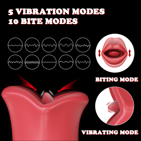 Red Color Big Mouth Stimulator with Licking Tongue - Image 3