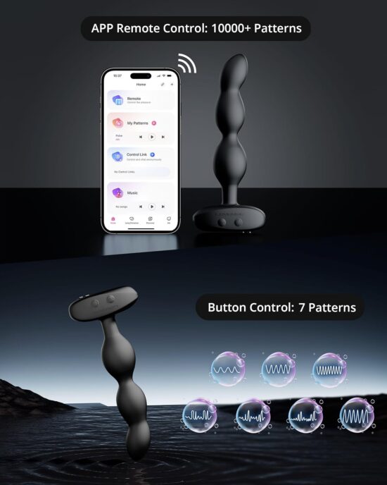 Ridge App-controlled Vibrating and Rotating Anal Beads