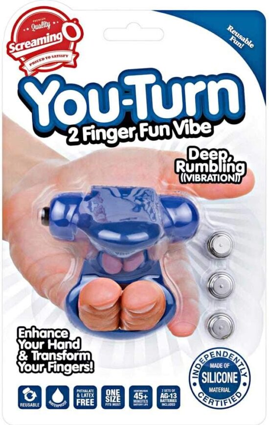 Screaming O You-Turn 2 Finger Vibe Blue - Clitoral Vibrator
