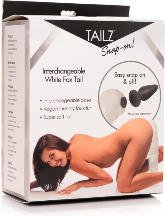 Tailz Interchangeable Fox Tail Accessory - Black/White,Black Fox Tail,White Fox Tail - Image 6