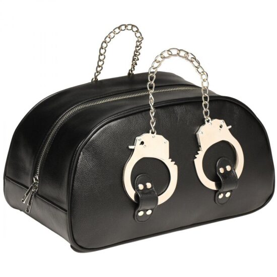 Master Series Cuffed & Loaded Travel Bag with Handcuff Handles - Black/Silver - Image 2