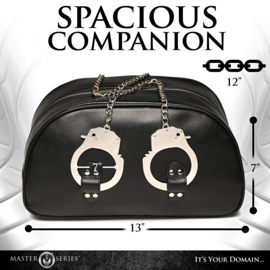 Master Series Cuffed & Loaded Travel Bag with Handcuff Handles - Black/Silver - Image 9