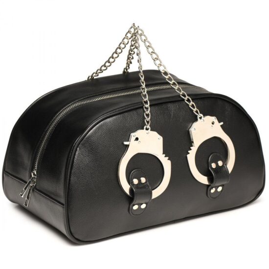 Master Series Cuffed & Loaded Travel Bag with Handcuff Handles - Black/Silver - Image 3