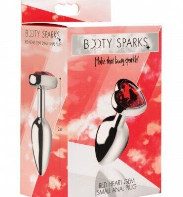 Booty Sparks Small Metal Red Heart Gem Anal Plug