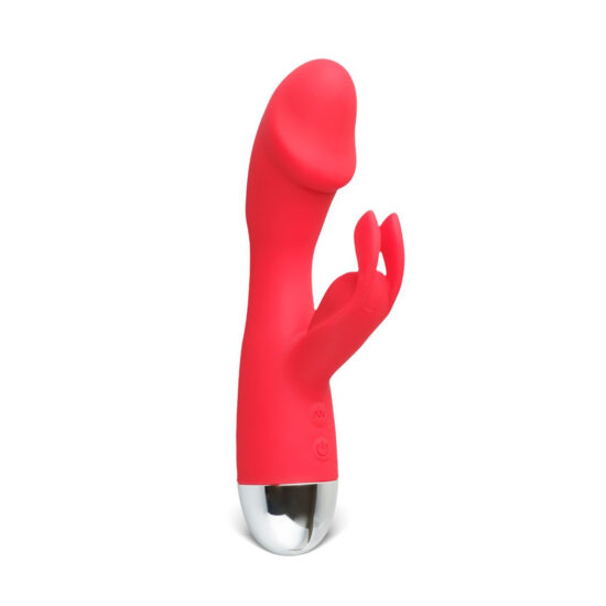 10 Speeds Red Color Rechargeable Silicone Rabbit Vibrator - Image 2