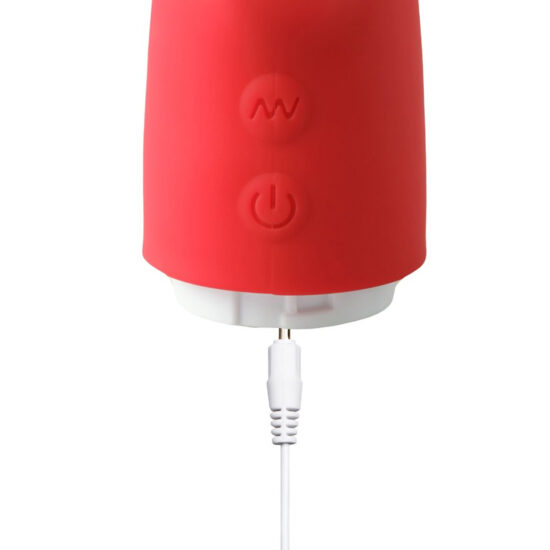 10 Speeds Red Color Rechargeable Silicone Rabbit Vibrator - Image 5