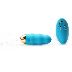 Blue Color 10 Speeds Rechargeable Remote Control Vibrator - Image 6