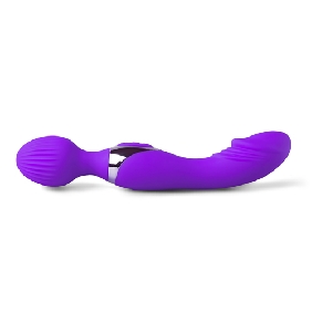 10-Speed Purple Color Silicone Double Ended Wand Massager - Image 9