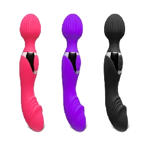10-Speed Purple Color Silicone Double Ended Wand Massager - Image 4