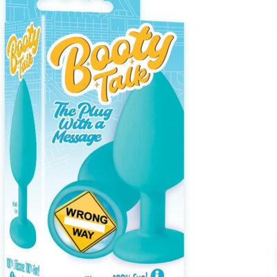 The 9’s – Booty Talk Silicone Butt Plug Wrong Way – Blue/Yellow
