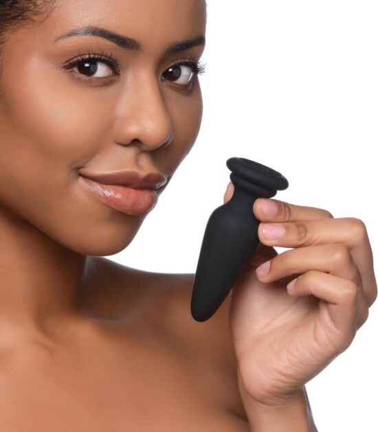 Tailz Snap-On Silicone Anal Plug - Small - Black/Pink - Image 2