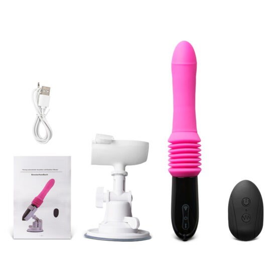 10 Speeds Remote Control Silicone Vibrator with 3 Modes Thrusting Function and Base - Image 3