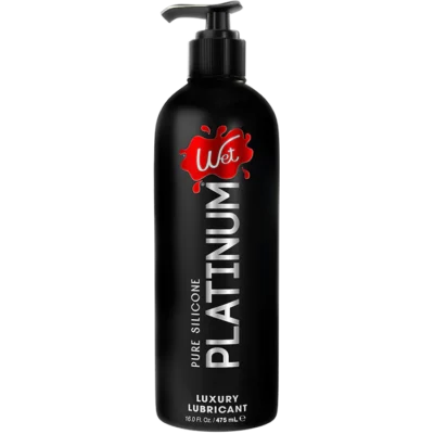 Wet Platinum Silicone-Based Lube for Men, Women & Couples, 16 Fl Oz – Ultra Long-Lasting & Water-Resistant Premium Personal Lubricant – Safe to Use with Latex Condoms – Non-Sticky & Hypoallergenic
